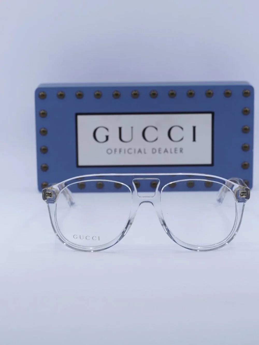 Gucci GG1320O 003 Aviator Eyeglasses – Transparent 54mm